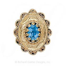 GS317 BT - 14 Karat Gold Blue Topaz Slide 